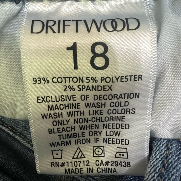 Driftwood Royce jeans floral embroidered ankle boho bohemian size 18 - Picture 7 of 8